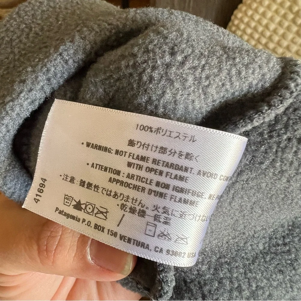 Patagonia Grey Fleece Beanie Hat Size M